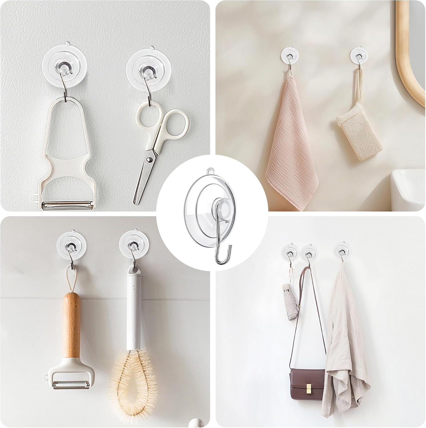 18 Pack Suction Cup Hooks Max Load 10LB. 1.77Inch Suction Cup Hook for Glass Window. Reusable. Suitable for Glass. Windows. Bathrooms. Kitchens. Tiles. Shower Cubicles - Image 7